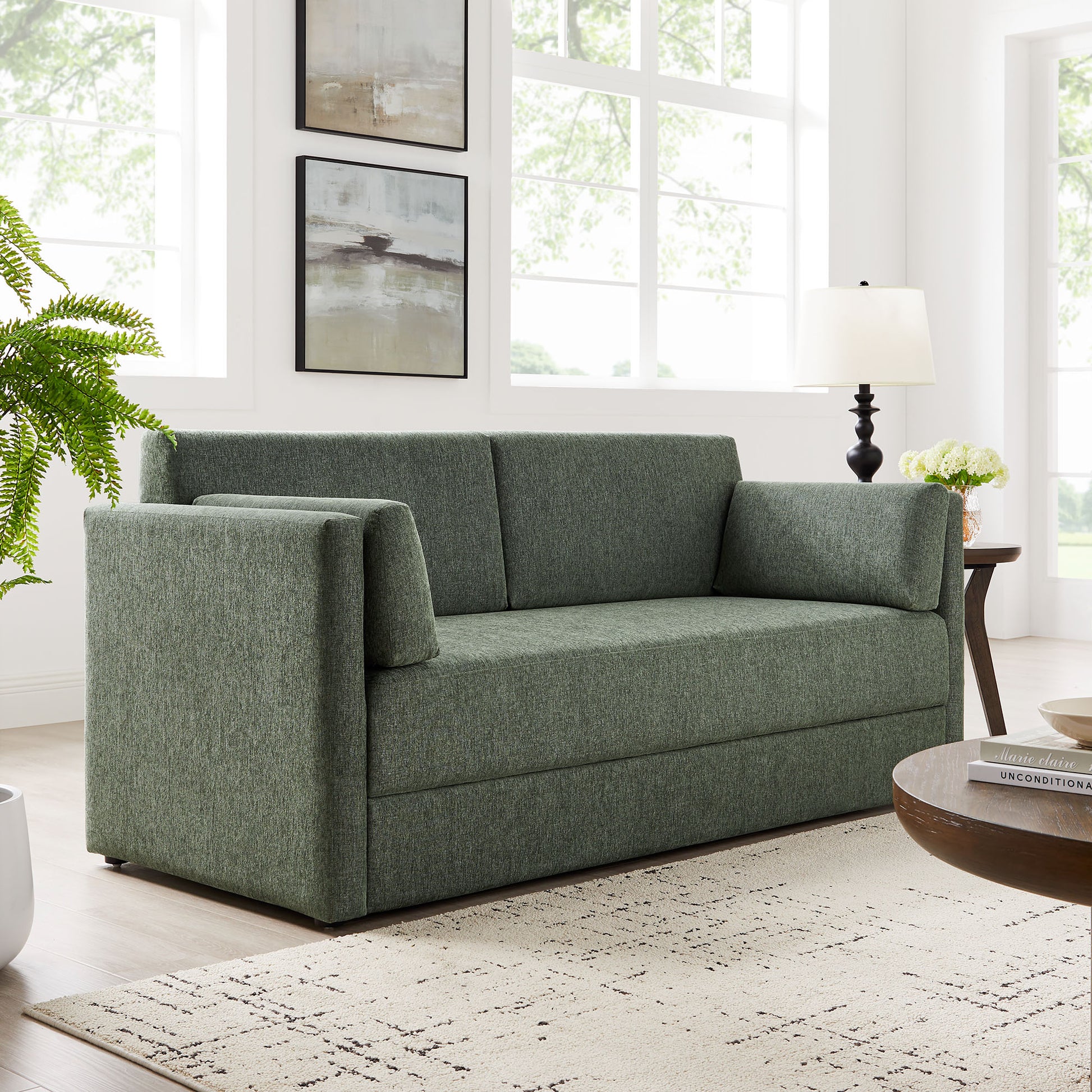 Linden Upholstered Heathered Chenille sofá