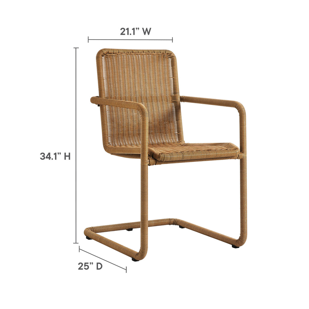 Abacus Outdoor Patio Wicker comedor sillas Set of 2