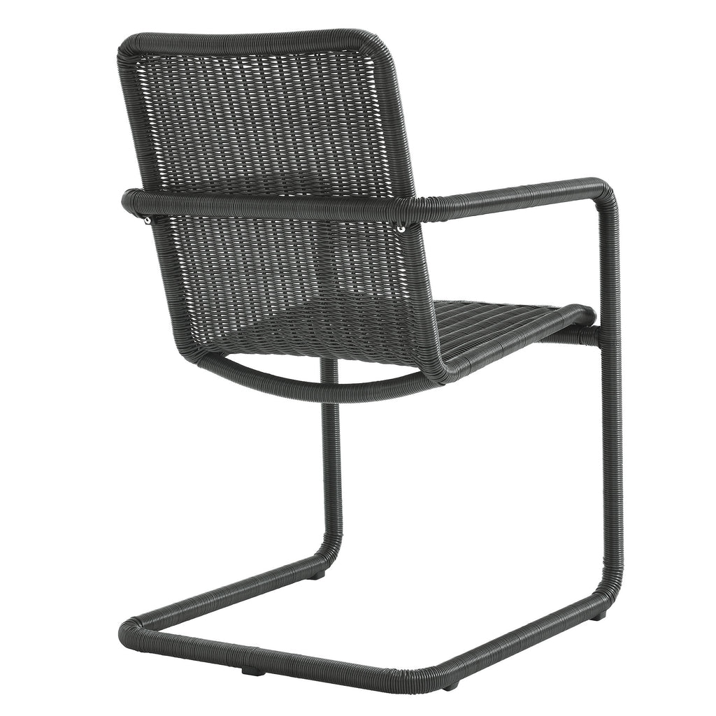 Abacus 7-Piece Rectangular Outdoor Patio Aluminum comedor mesa Set with Rattan Armchairs