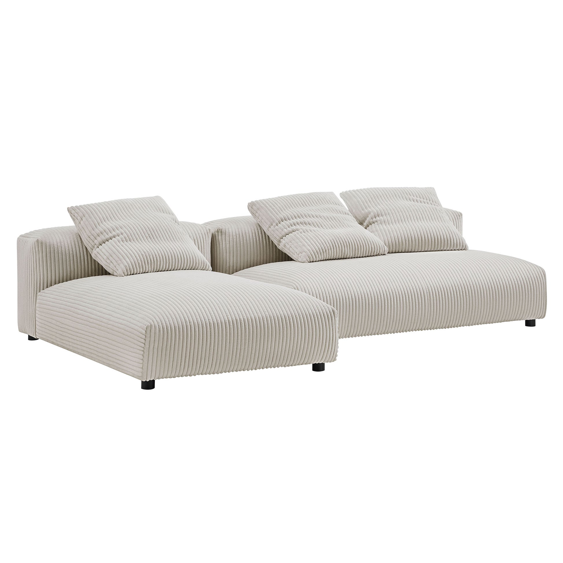 Solace 2-Piece Modular Corduroy Upholstered Sectional sofá With Chaise
