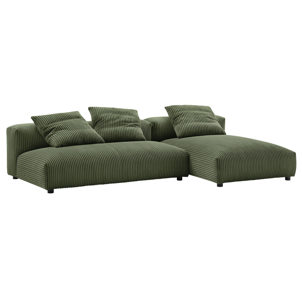 Solace 2-Piece Modular Corduroy Upholstered Sectional sofá With Chaise
