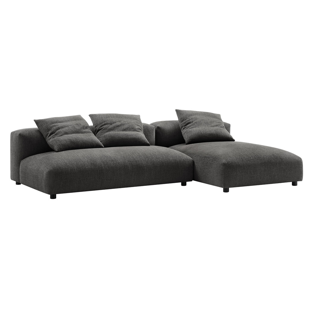 Solace 2-Piece Modular Upholstered Fabric Sectional sofá With Chaise