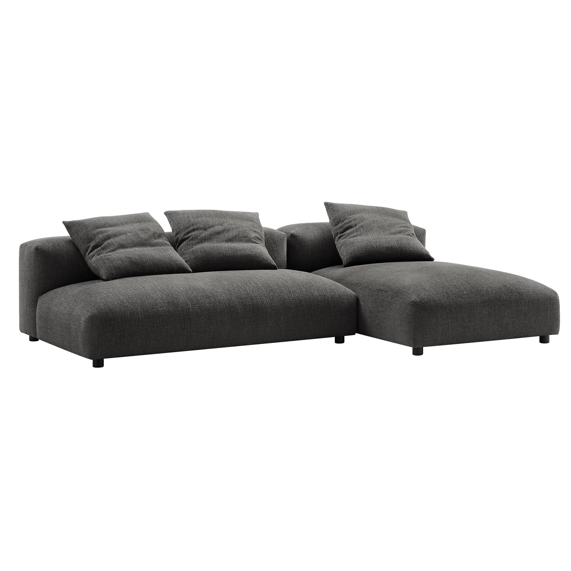 Solace 2-Piece Modular Upholstered Fabric Sectional sofá With Chaise