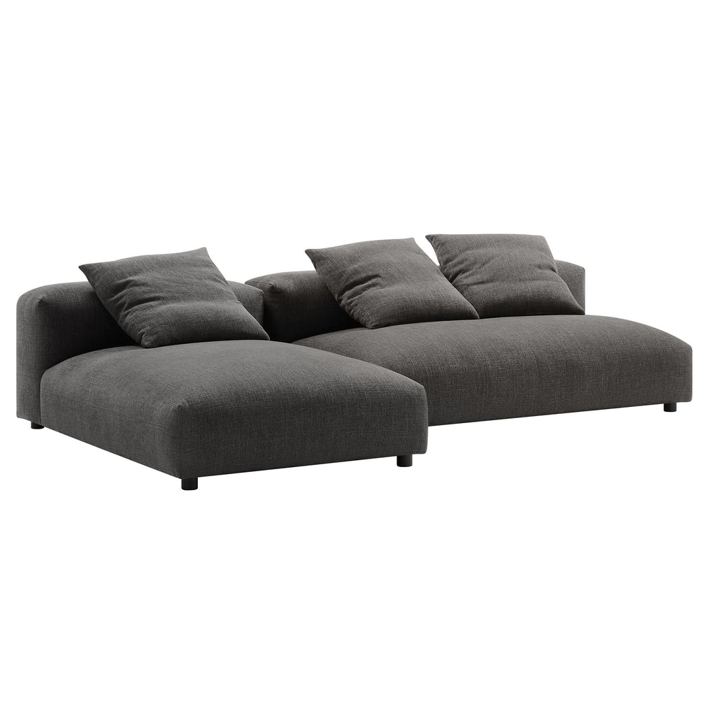 Solace 2-Piece Modular Upholstered Fabric Sectional sofá With Chaise