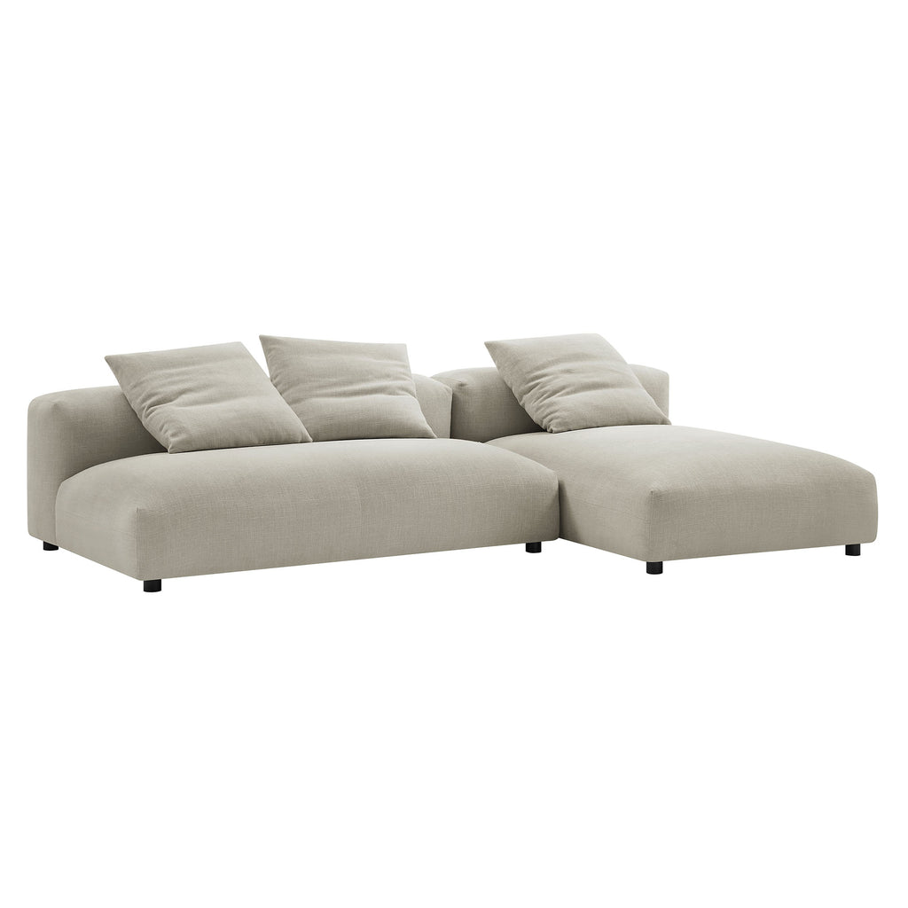 Solace 2-Piece Modular Upholstered Fabric Sectional sofá With Chaise