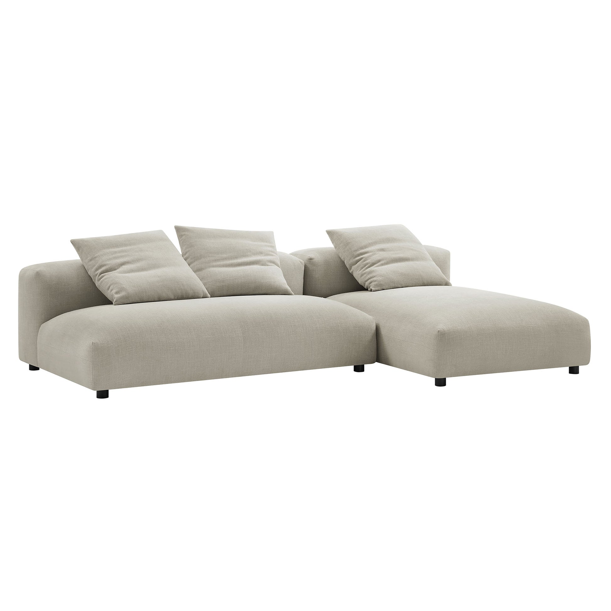 Solace 2-Piece Modular Upholstered Fabric Sectional sofá With Chaise