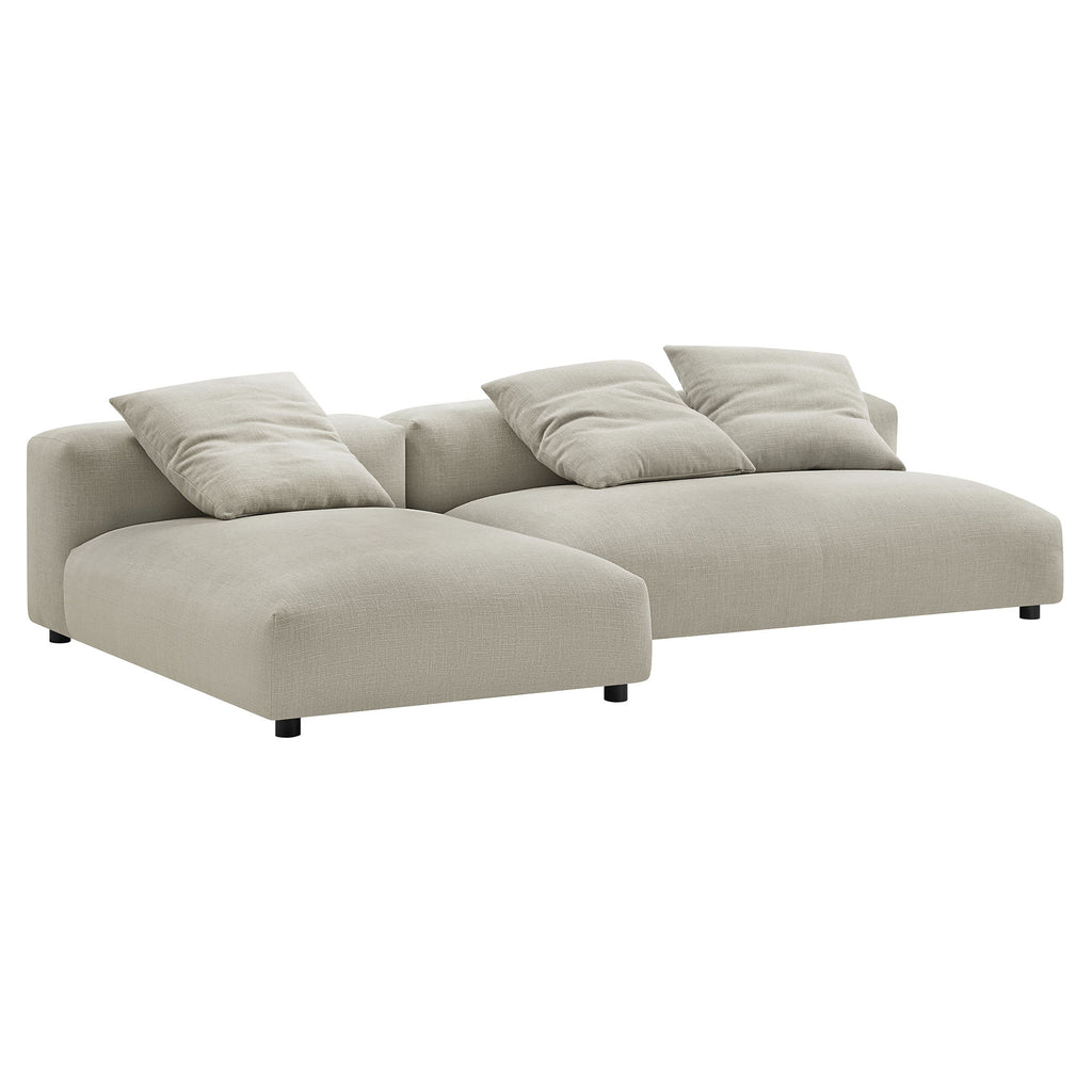 Solace 2-Piece Modular Upholstered Fabric Sectional sofá With Chaise
