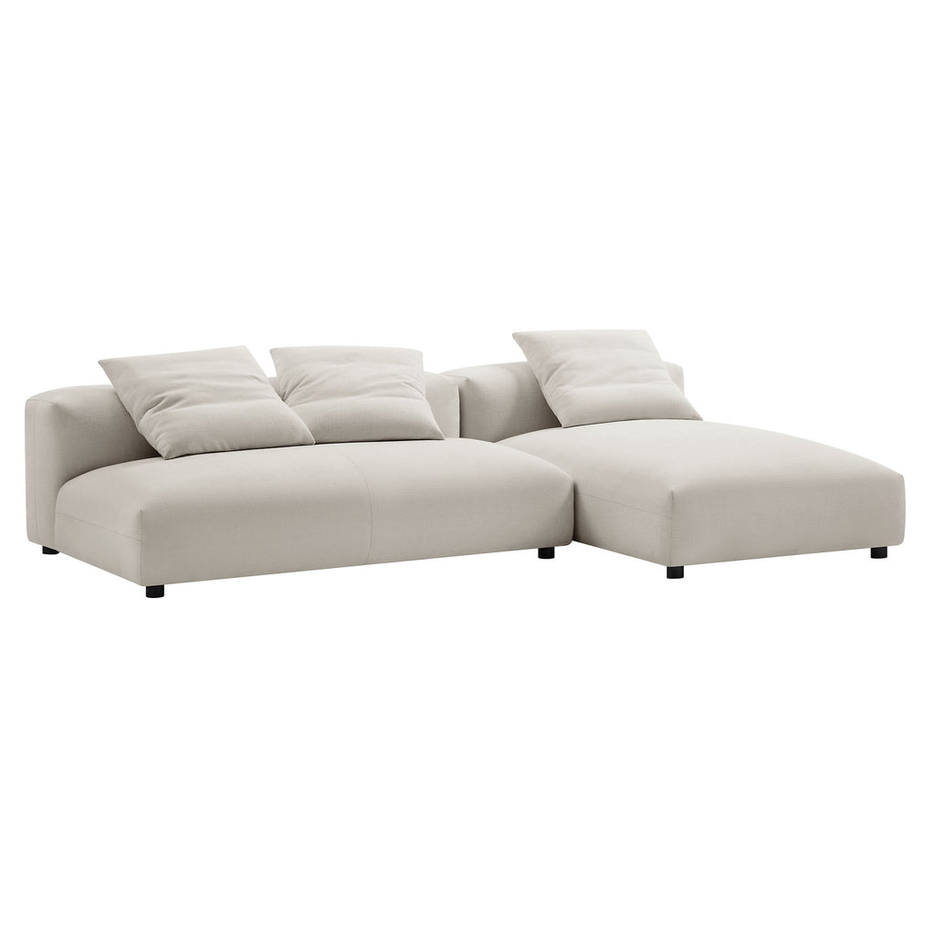 Solace 2-Piece Modular Upholstered Fabric Sectional sofá With Chaise