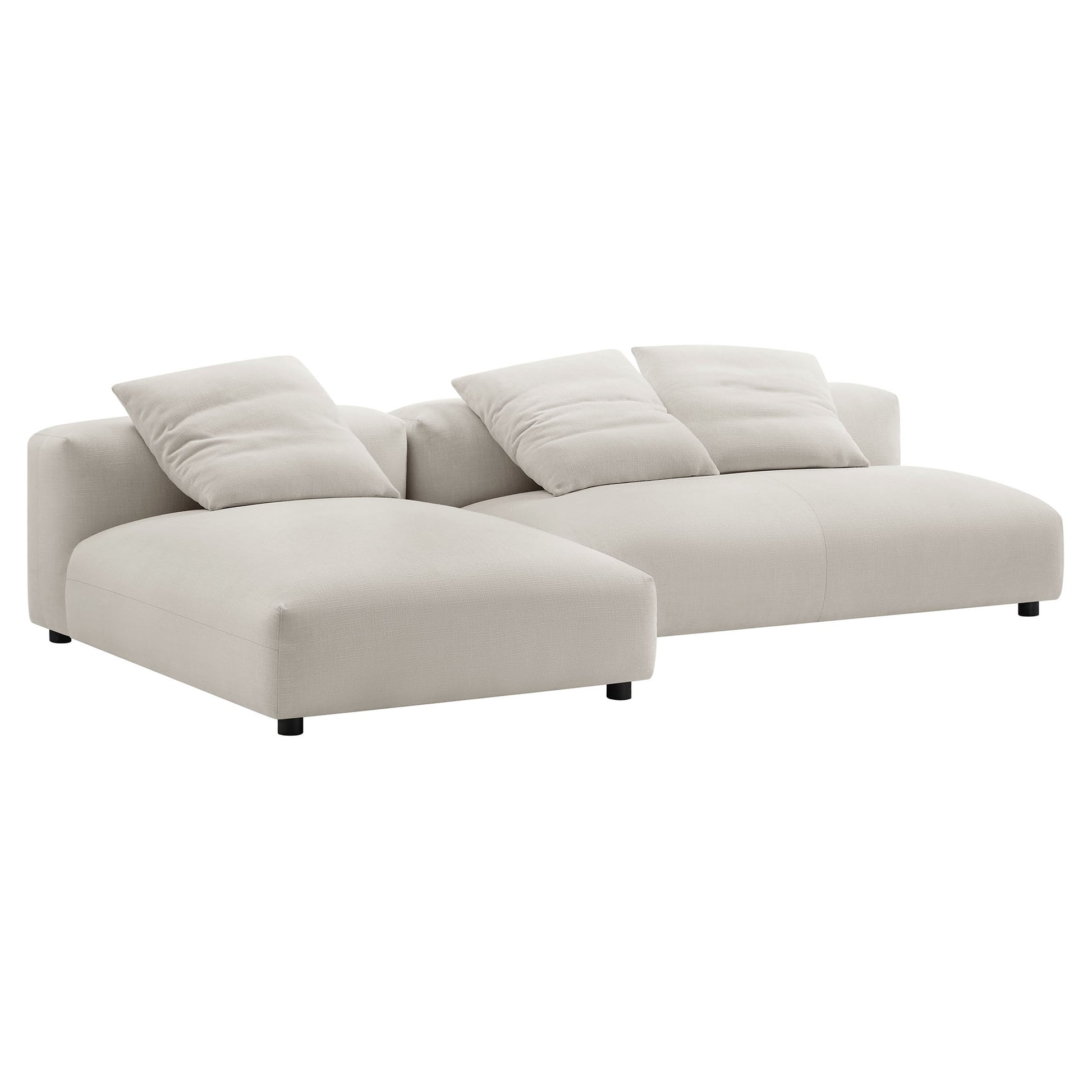 Solace 2-Piece Modular Upholstered Fabric Sectional sofá With Chaise