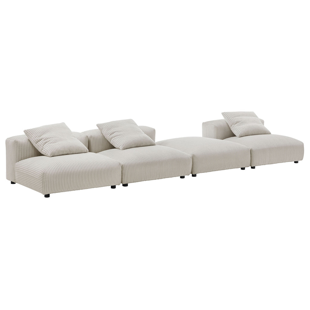 Solace 4-Piece Modular Corduroy Upholstered Sectional sofá