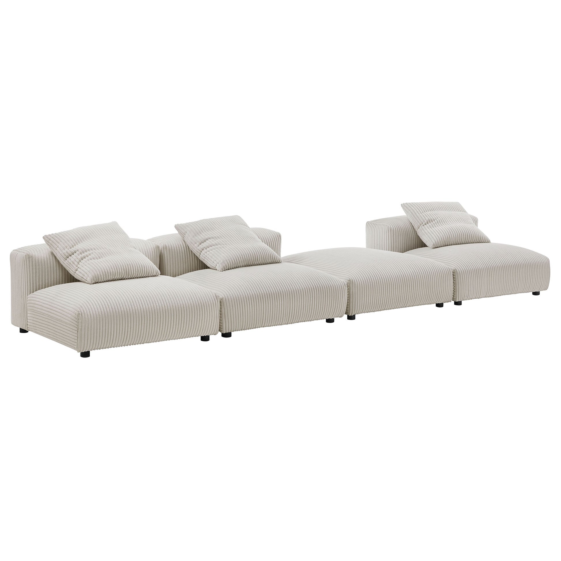 Solace 4-Piece Modular Corduroy Upholstered Sectional sofá