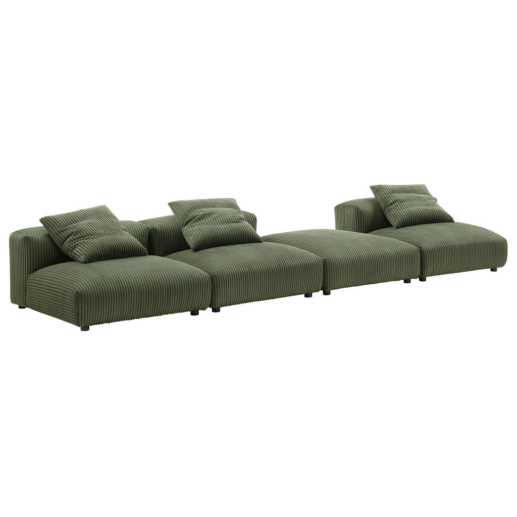 Solace 4-Piece Modular Corduroy Upholstered Sectional sofá