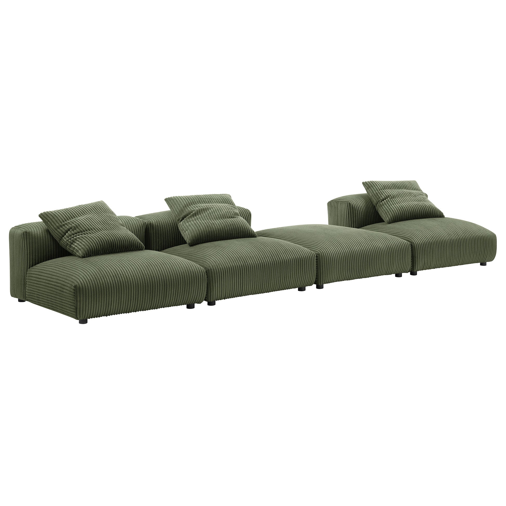 Solace 4-Piece Modular Corduroy Upholstered Sectional sofá