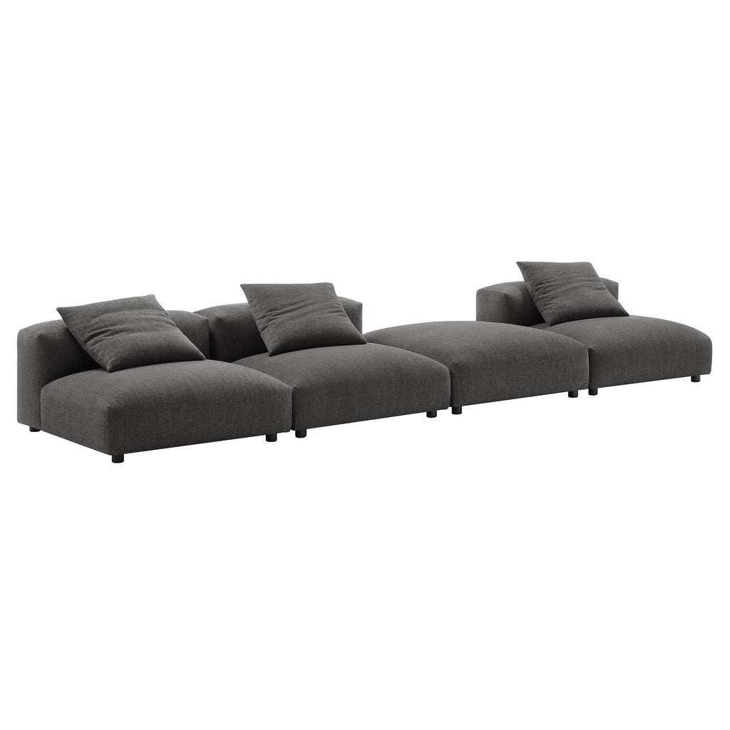 Solace 4-Piece Modular Upholstered Fabric Sectional sofá
