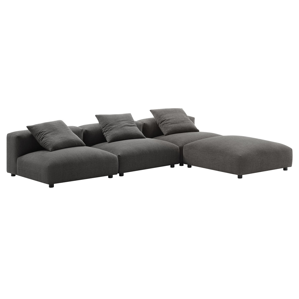 Solace 4-Piece Modular Upholstered Fabric Sectional sofá