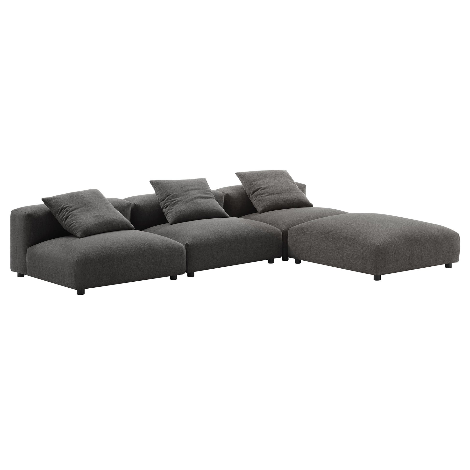 Solace 4-Piece Modular Upholstered Fabric Sectional sofá