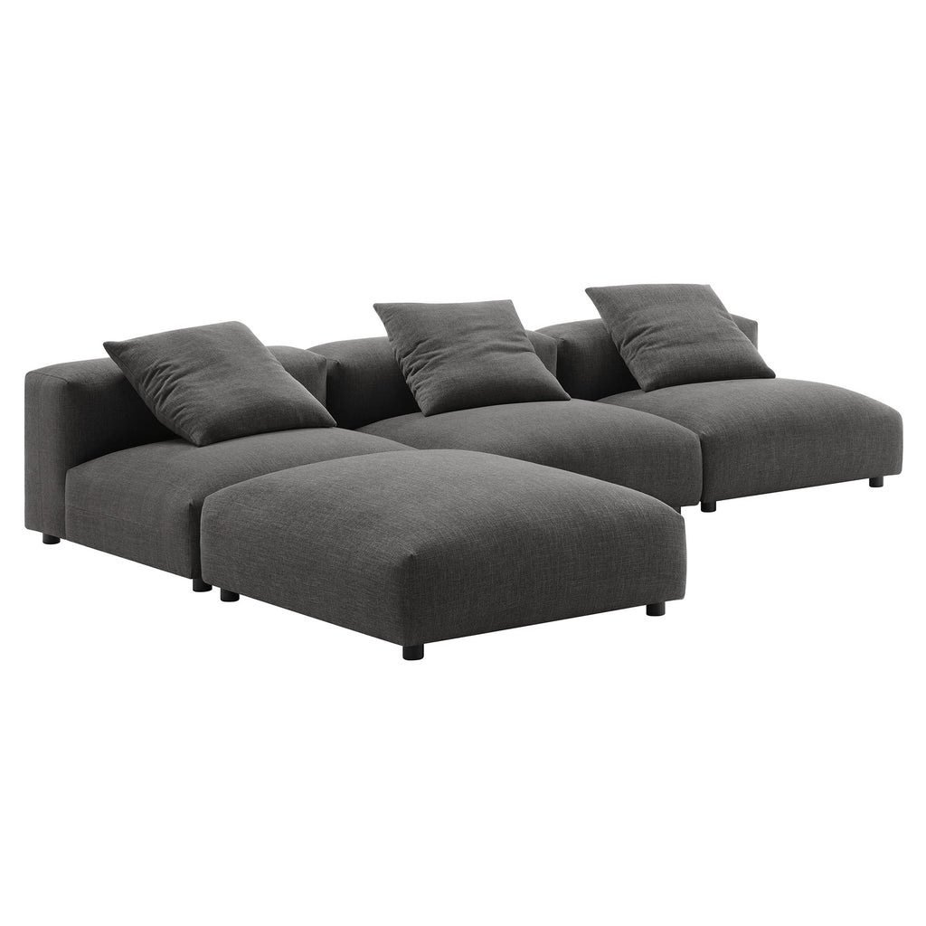 Solace 4-Piece Modular Upholstered Fabric Sectional sofá