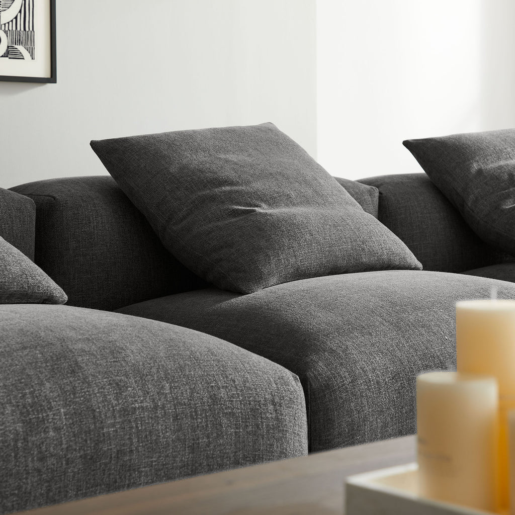 Solace 4-Piece Modular Upholstered Fabric Sectional sofá