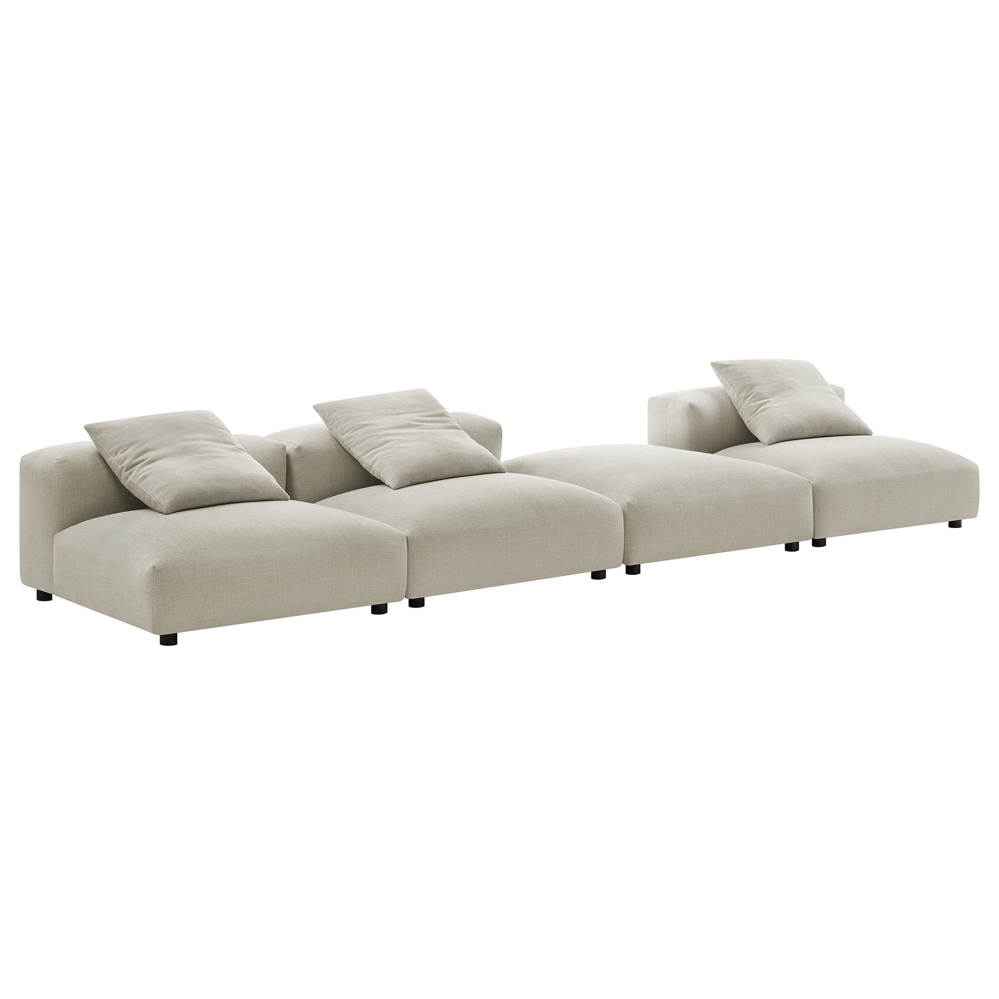 Solace 4-Piece Modular Upholstered Fabric Sectional sofá