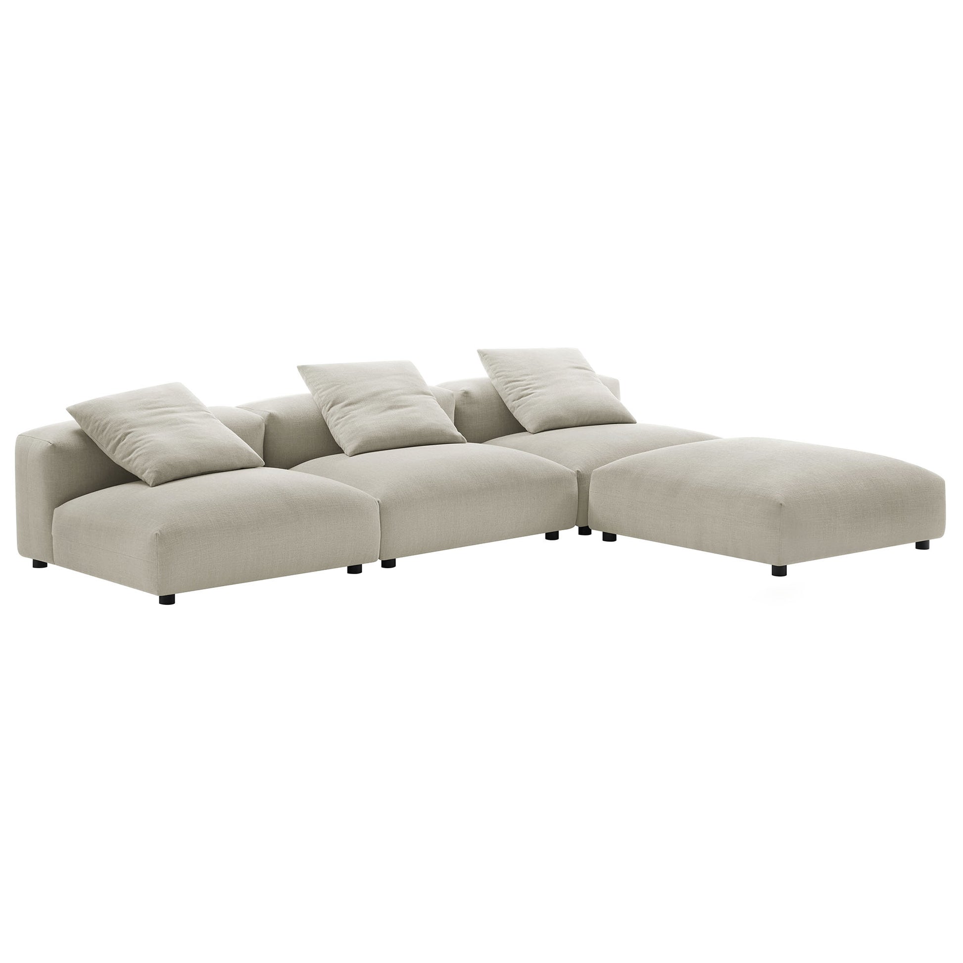 Solace 4-Piece Modular Upholstered Fabric Sectional sofá