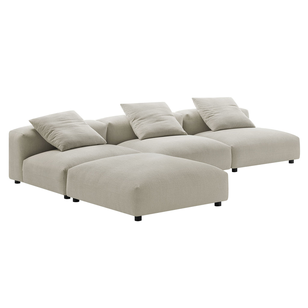 Solace 4-Piece Modular Upholstered Fabric Sectional sofá