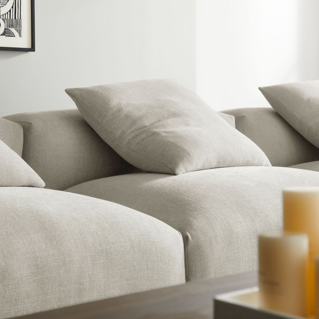 Solace 4-Piece Modular Upholstered Fabric Sectional sofá