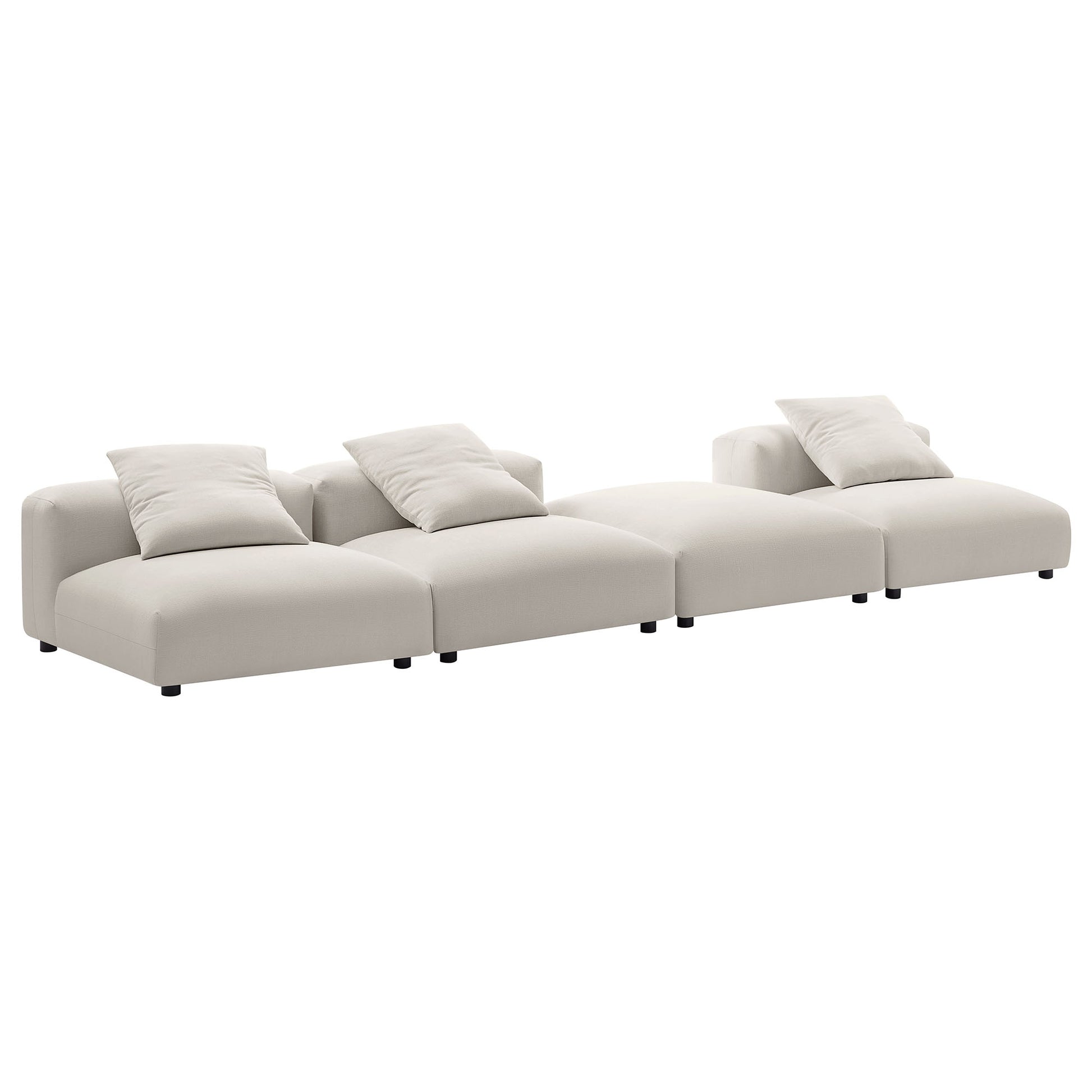 Solace 4-Piece Modular Upholstered Fabric Sectional sofá
