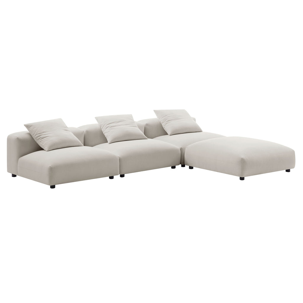 Solace 4-Piece Modular Upholstered Fabric Sectional sofá