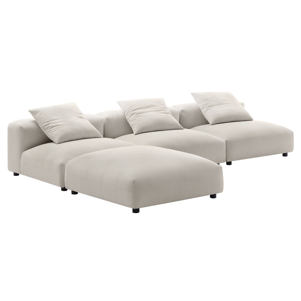 Solace 4-Piece Modular Upholstered Fabric Sectional sofá
