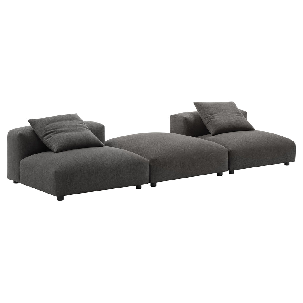 Solace 3-Piece Modular Upholstered Fabric Sectional sofá