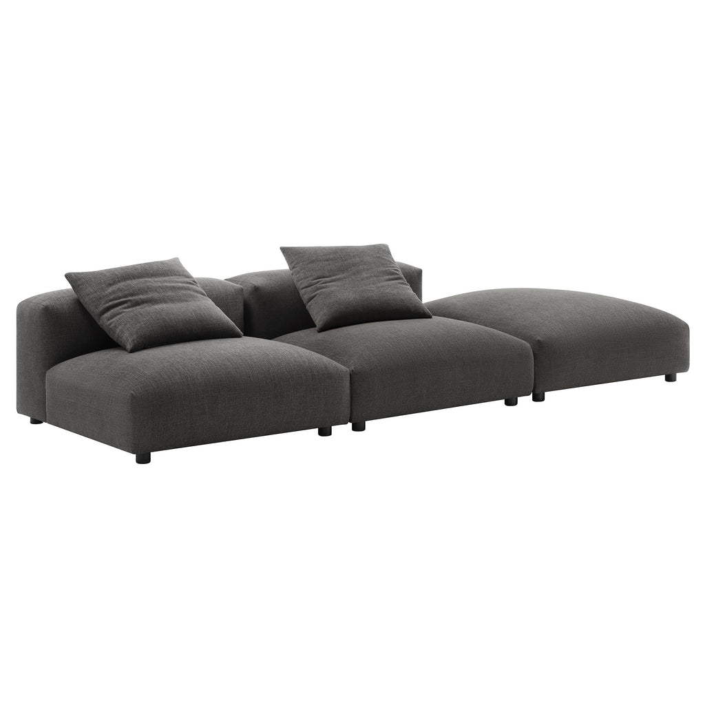 Solace 3-Piece Modular Upholstered Fabric Sectional sofá