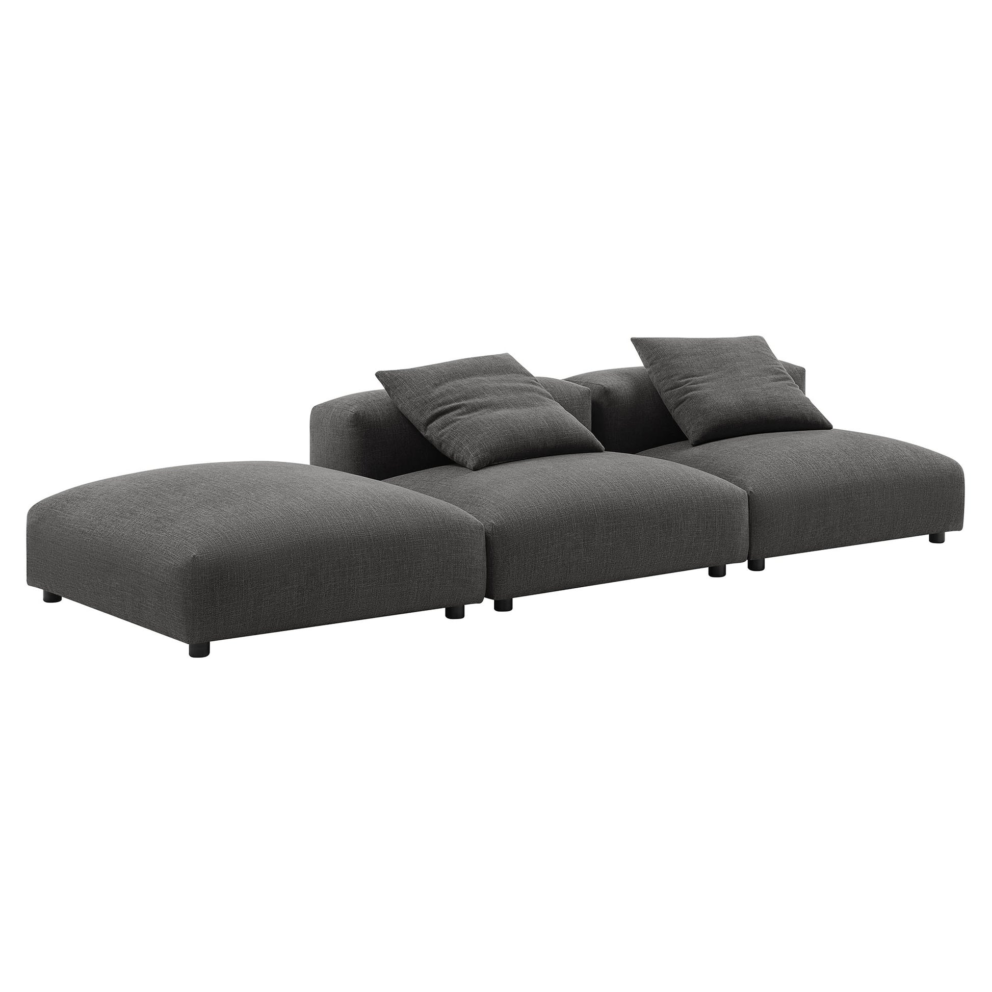 Solace 3-Piece Modular Upholstered Fabric Sectional sofá