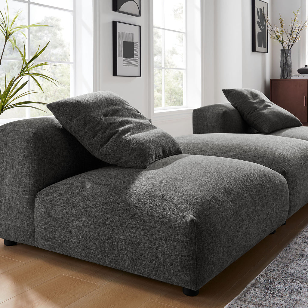 Solace 3-Piece Modular Upholstered Fabric Sectional sofá