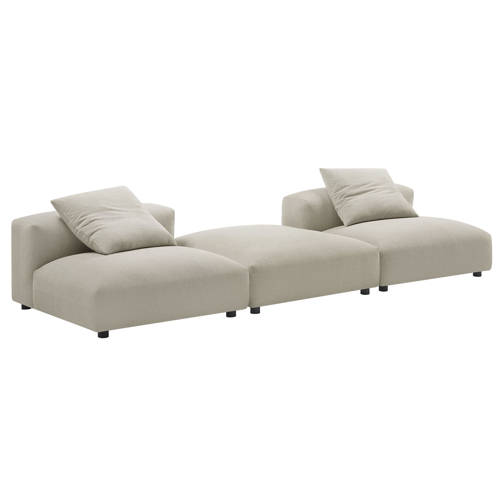 Solace 3-Piece Modular Upholstered Fabric Sectional sofá