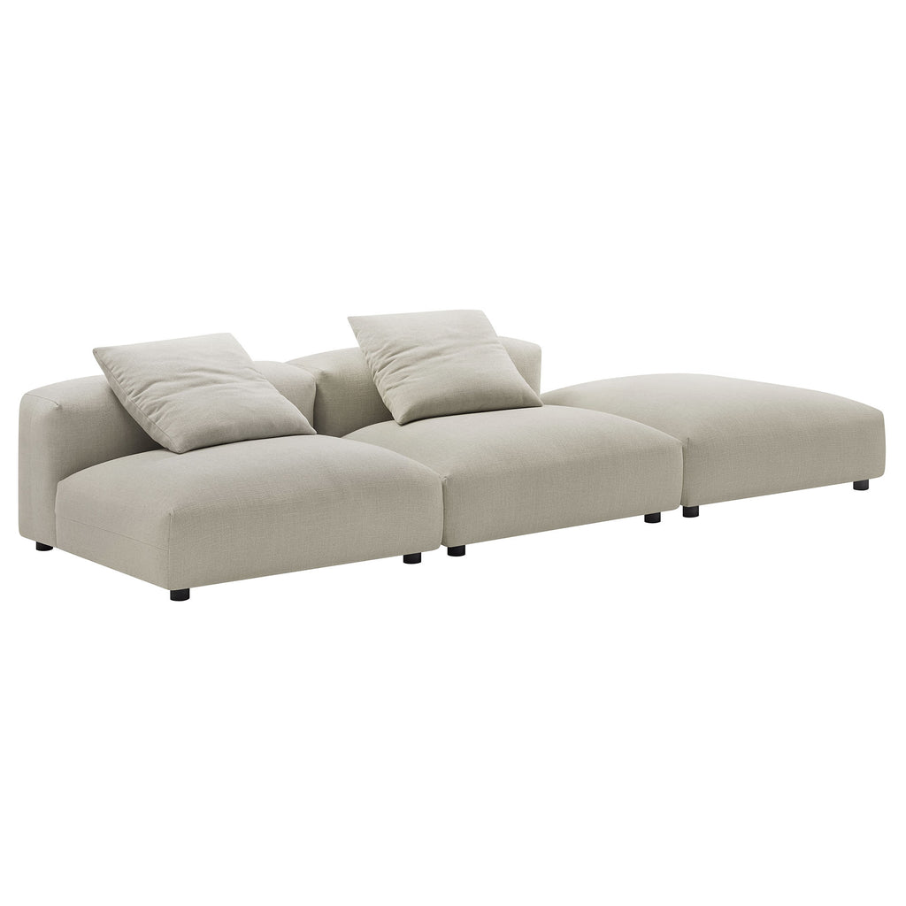 Solace 3-Piece Modular Upholstered Fabric Sectional sofá