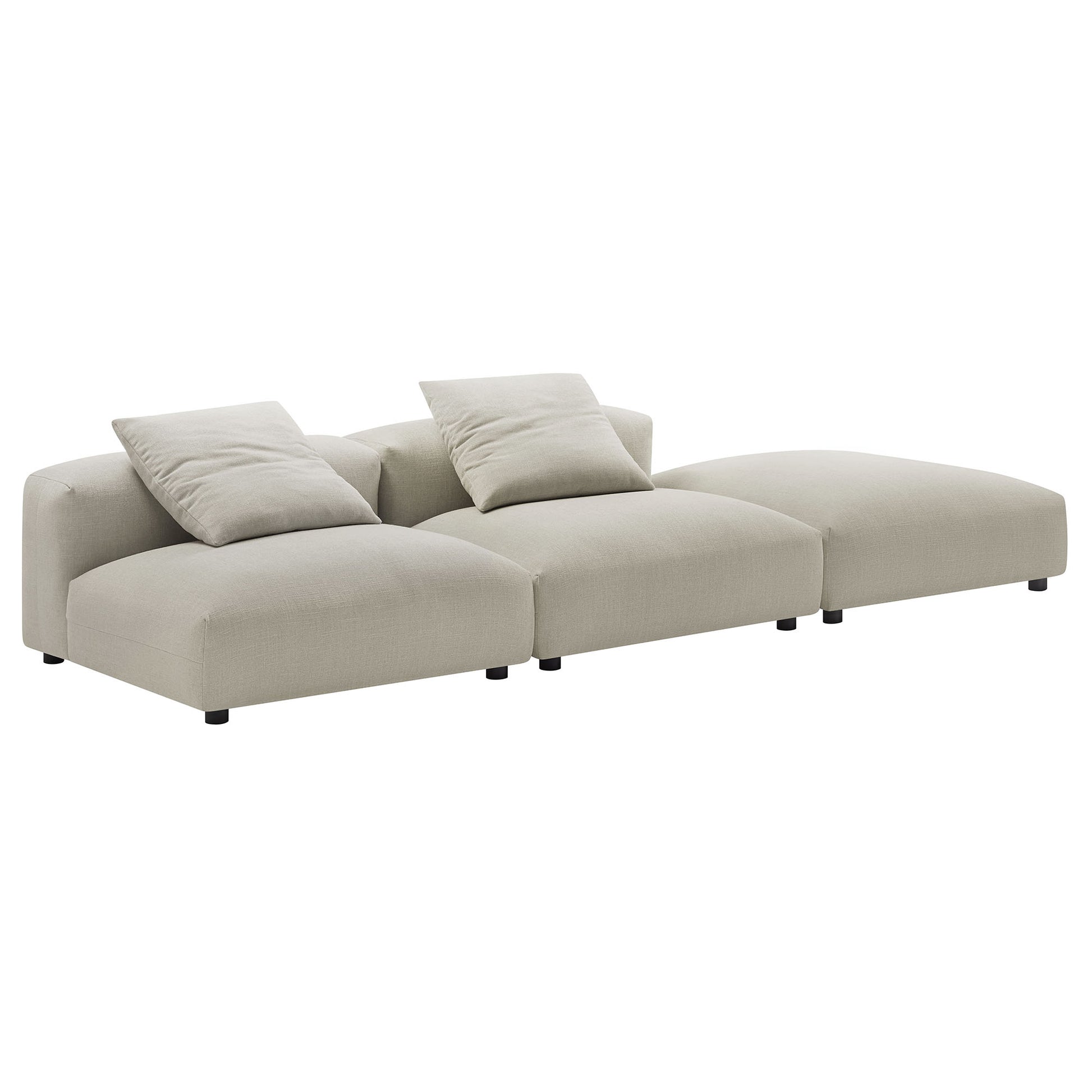 Solace 3-Piece Modular Upholstered Fabric Sectional sofá