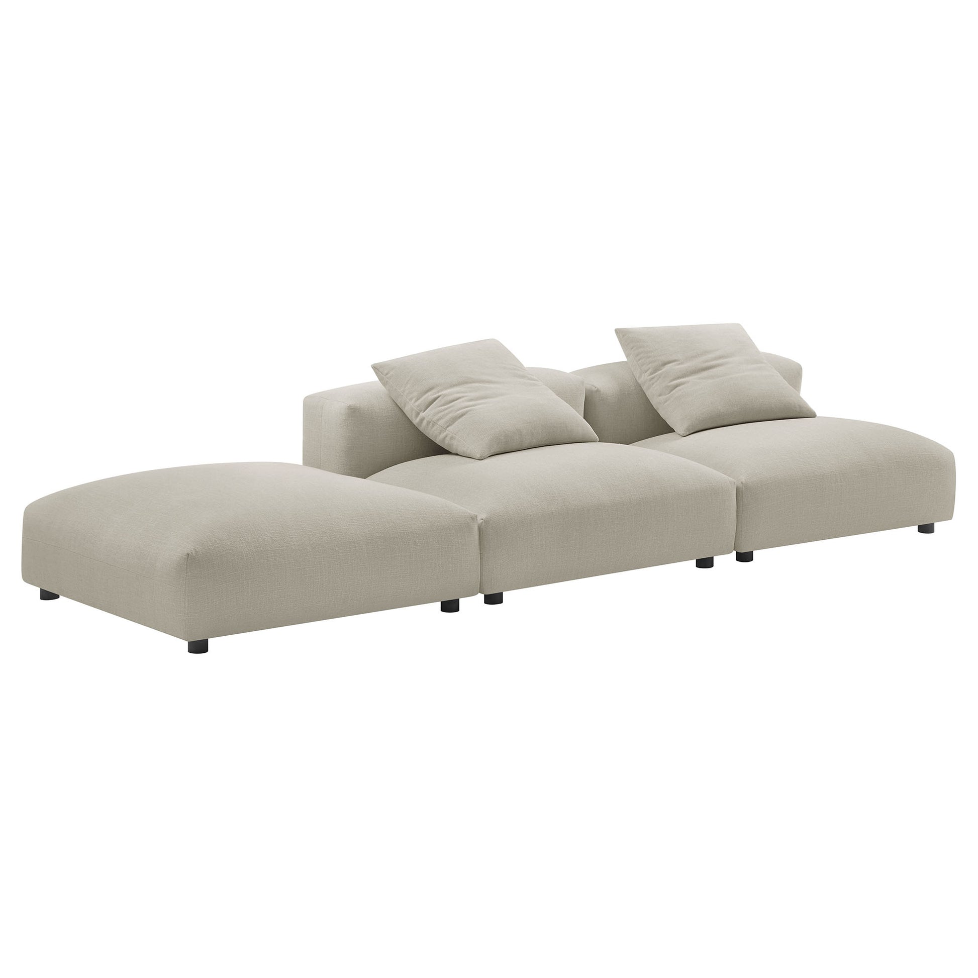 Solace 3-Piece Modular Upholstered Fabric Sectional sofá