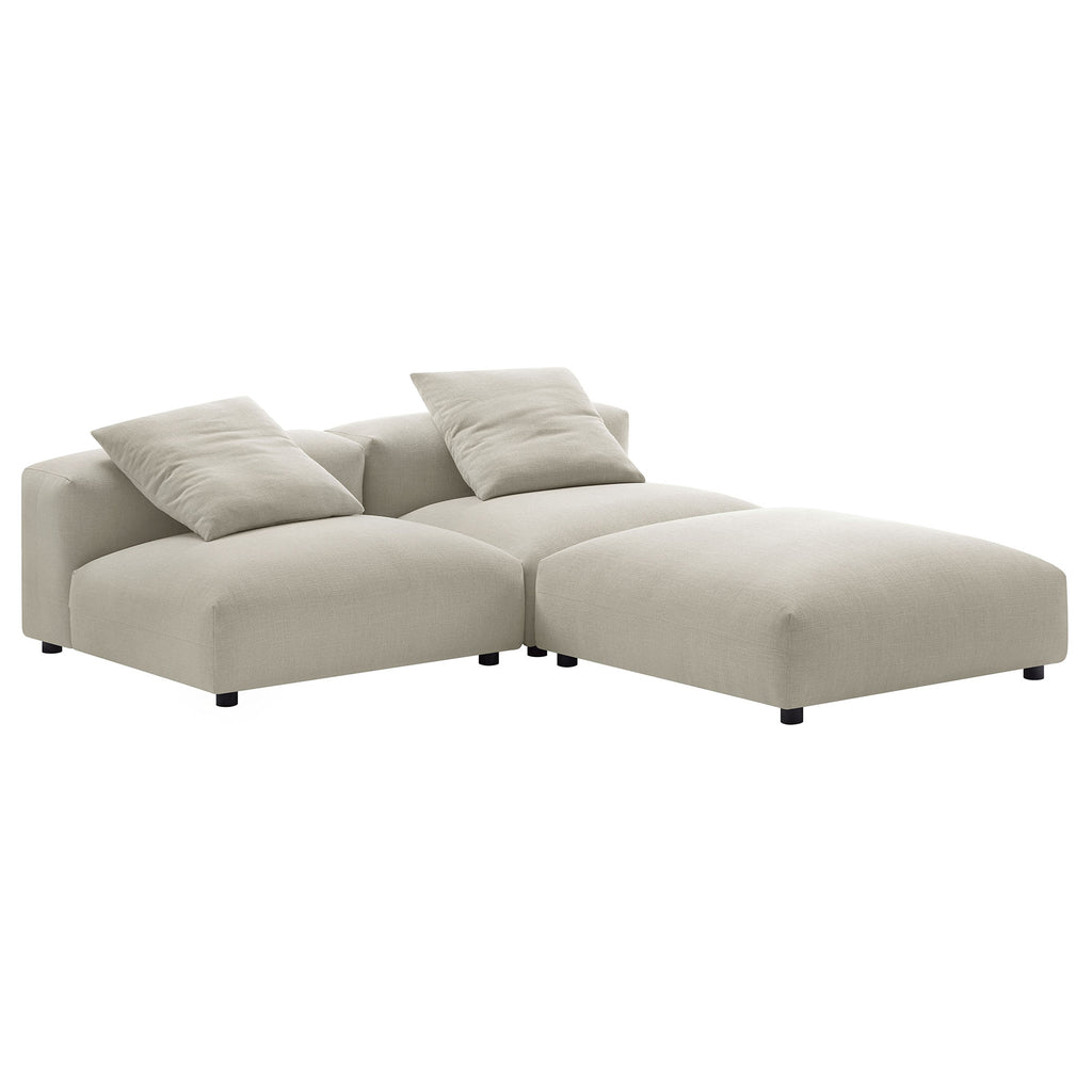 Solace 3-Piece Modular Upholstered Fabric Sectional sofá