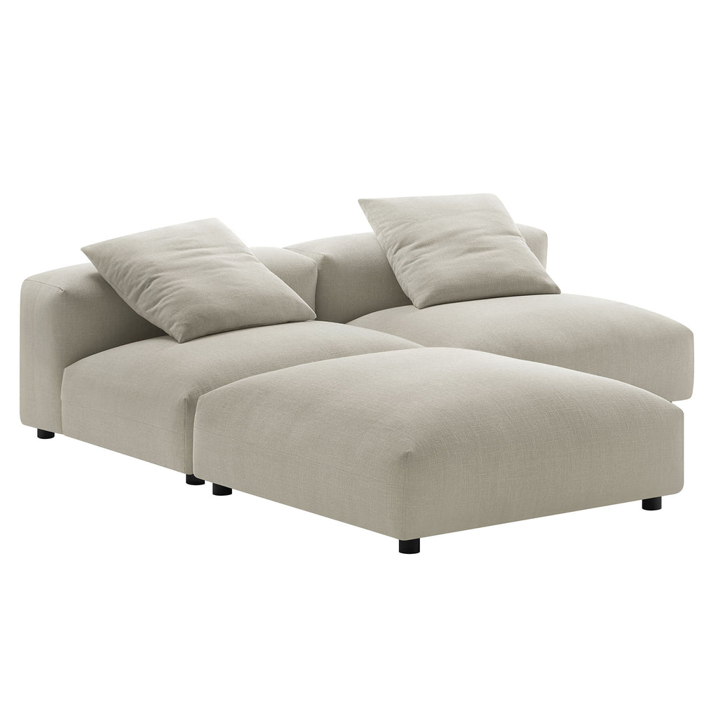 Solace 3-Piece Modular Upholstered Fabric Sectional sofá