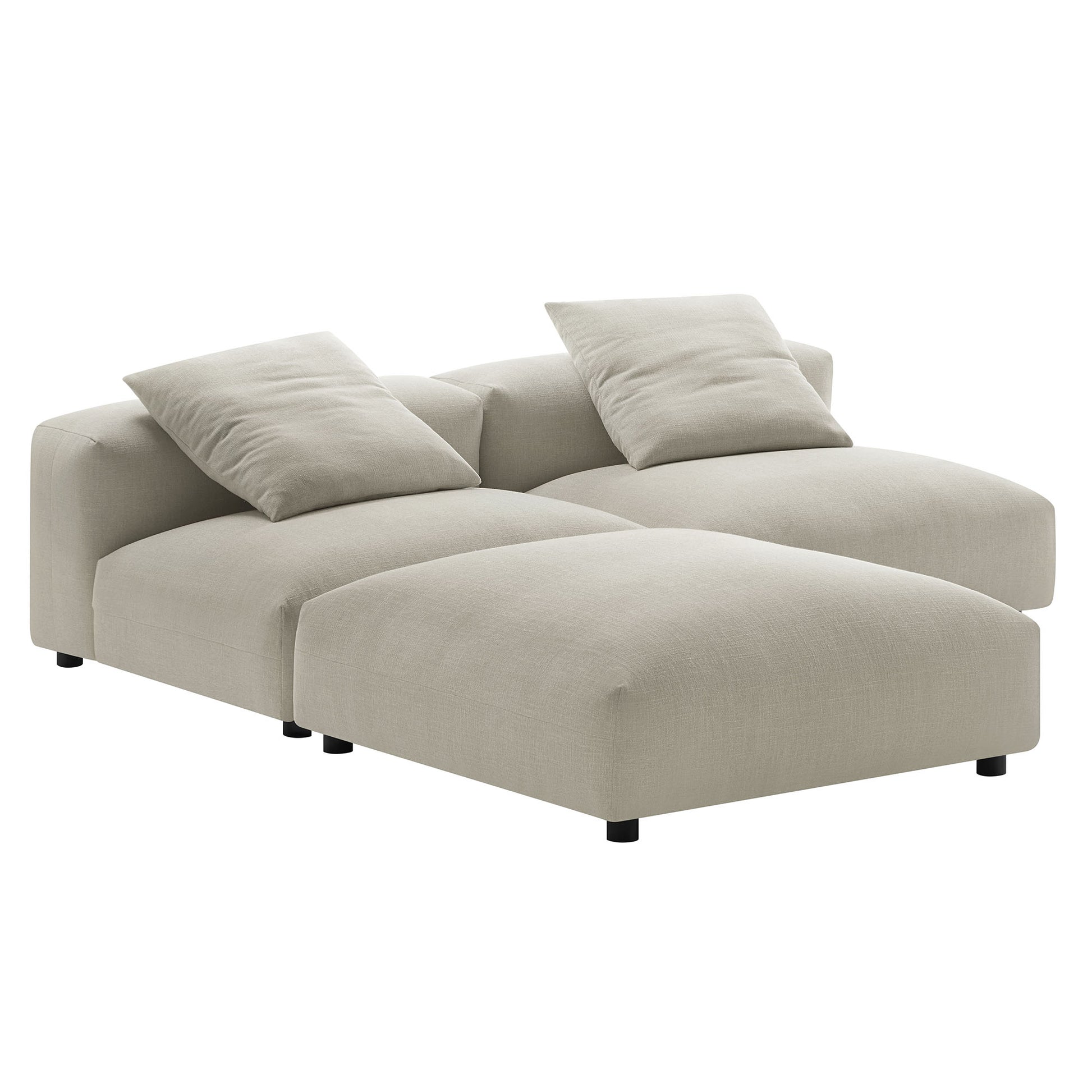 Solace 3-Piece Modular Upholstered Fabric Sectional sofá