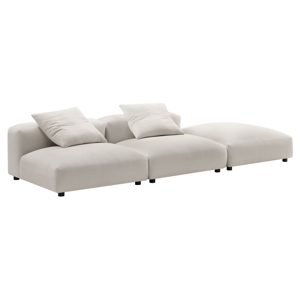Solace 3-Piece Modular Upholstered Fabric Sectional sofá