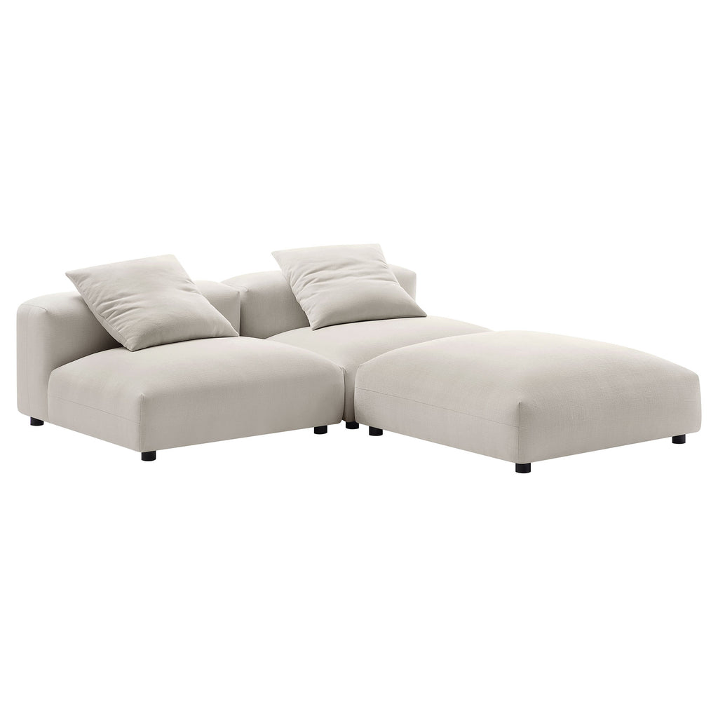Solace 3-Piece Modular Upholstered Fabric Sectional sofá