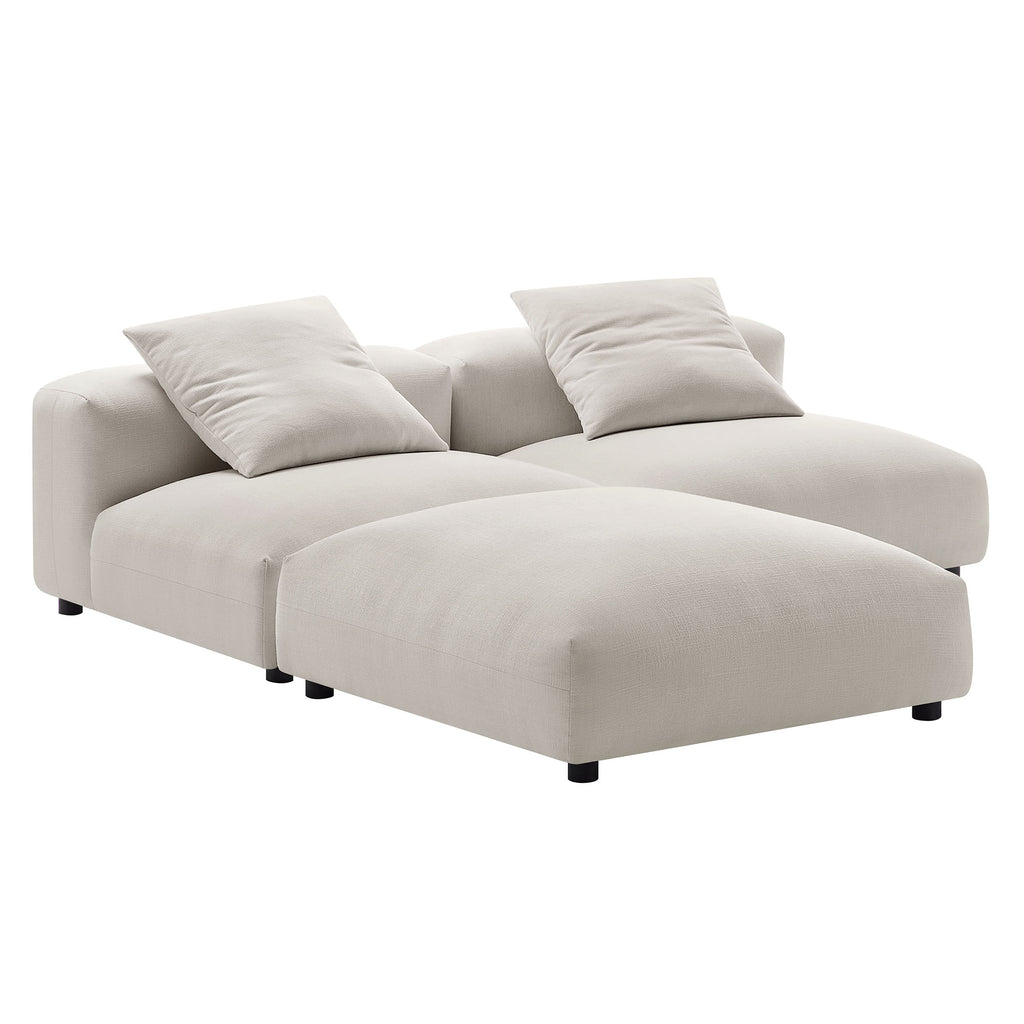 Solace 3-Piece Modular Upholstered Fabric Sectional sofá