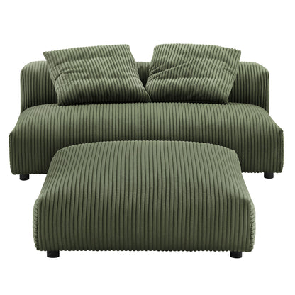 Solace Armless Loveseat con Ottoman Set