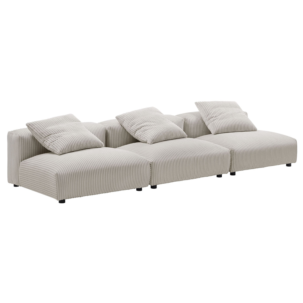 Solace 3-Piece Modular Corduroy Upholstered sofá