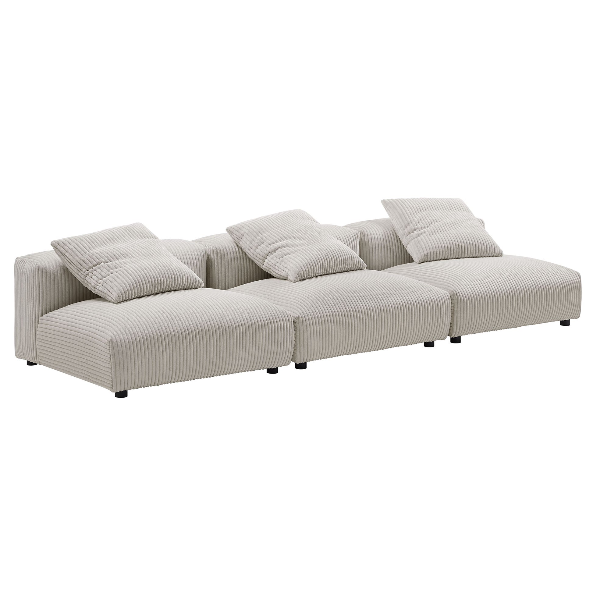 Solace 3-Piece Modular Corduroy Upholstered sofá