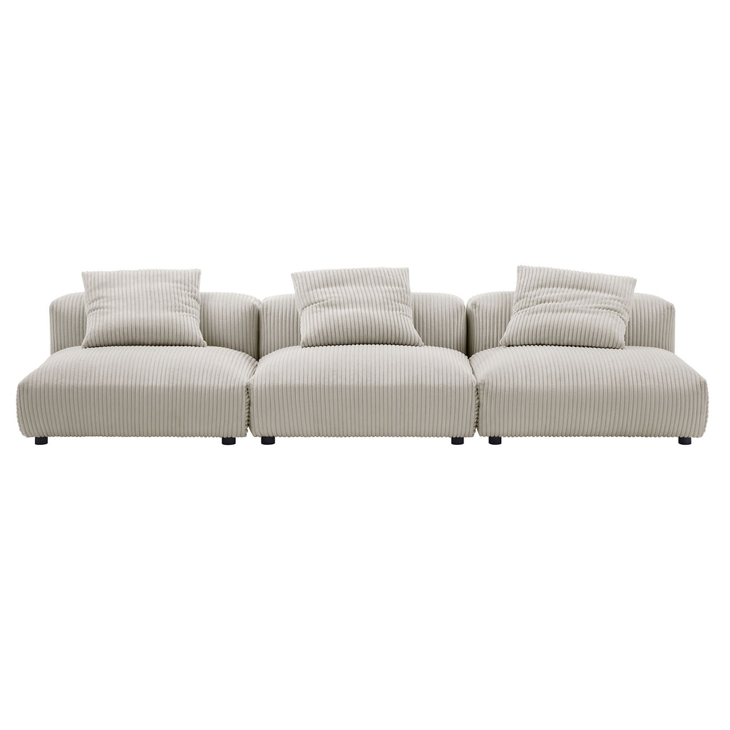 Solace 3-Piece Modular Corduroy Upholstered sofá