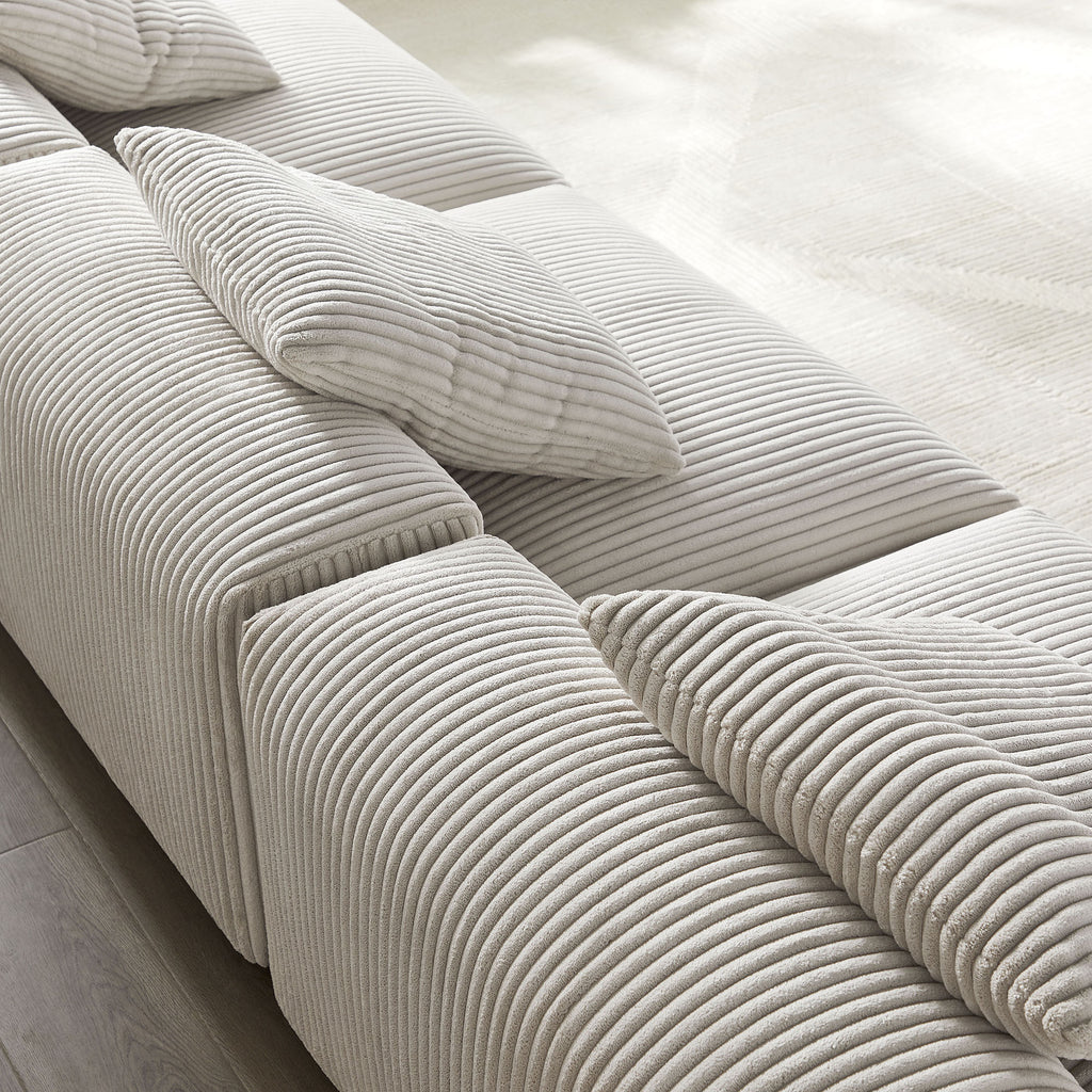 Solace 3-Piece Modular Corduroy Upholstered sofá