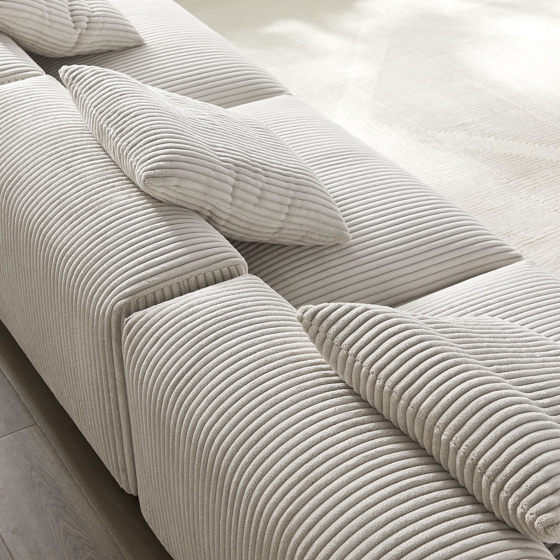 Solace 3-Piece Modular Corduroy Upholstered sofá