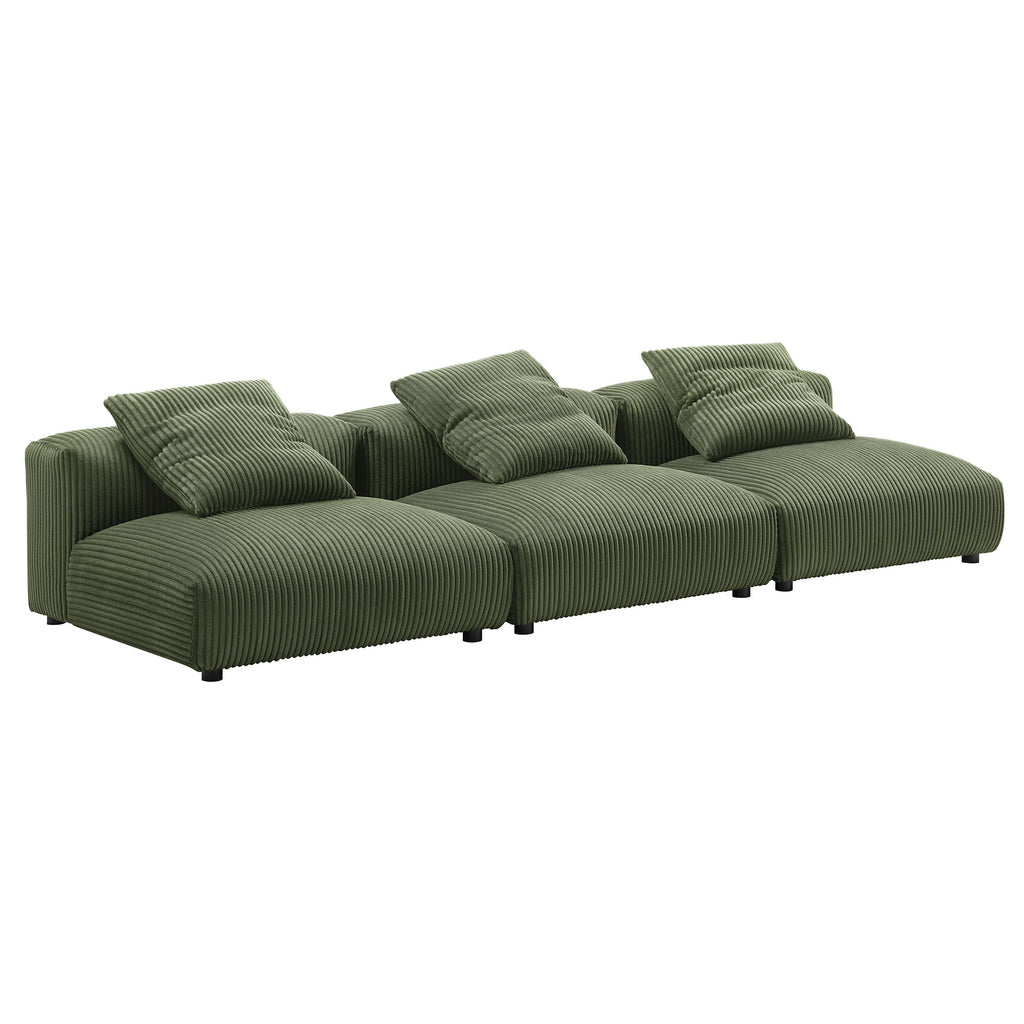 Solace 3-Piece Modular Corduroy Upholstered sofá